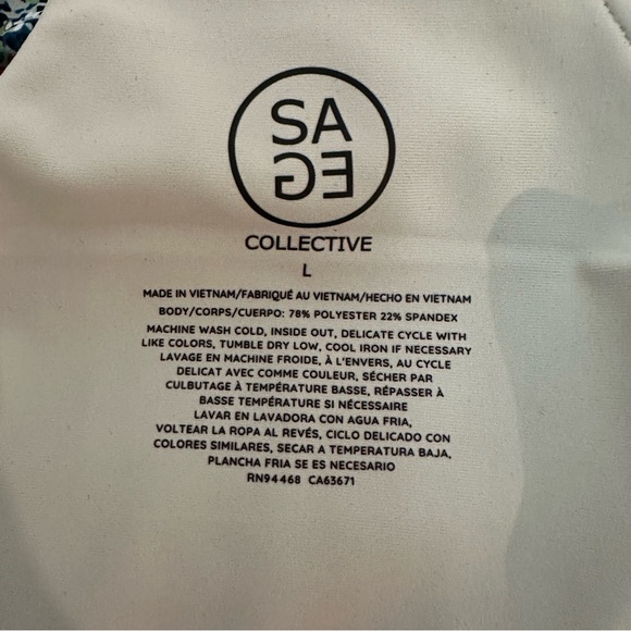 SAGE COLLECTIVE LG ATHLETIC PICKLEBALL TENNIS DRESS FLORAL ATTACHED SHORTS & BRA - Picture 10 of 11